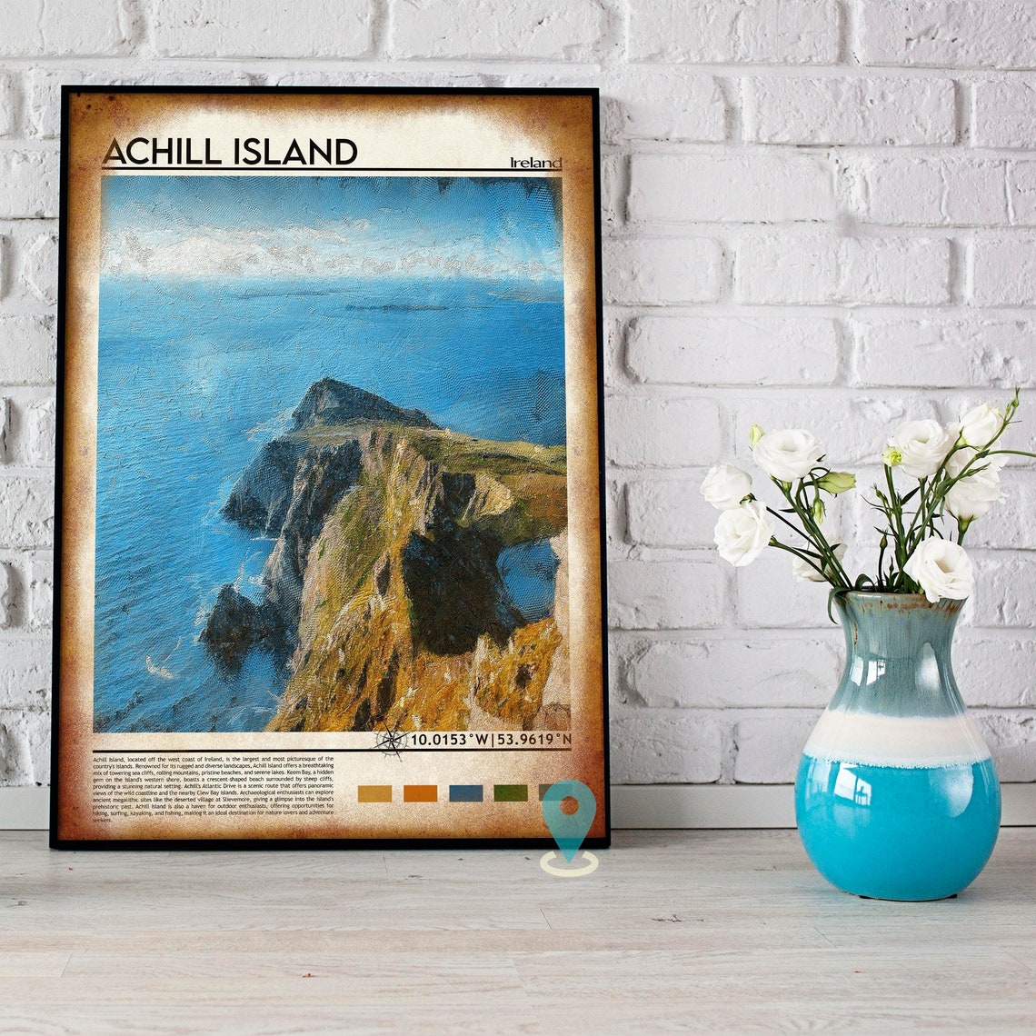 Achill Island Ireland Dramatic Sea Cliffs Atlantic Coast Poster - Image 4