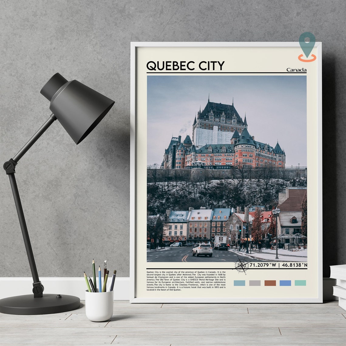 Quebec City Print Quebec City Art Quebec City Poster Quebec City Photo Quebec City Art Quebec City Painting Canada Travel Print - Image 4
