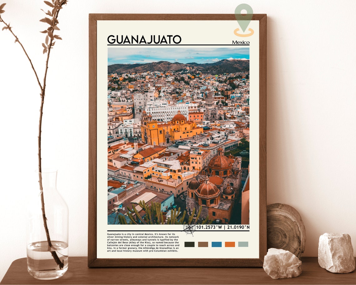 Guanajuato Print Vintage Poster Guanajuato Art Guanajuato Poster Guanajuato Photo Guanajuato Poster Print Mexico Poster Travel Gift