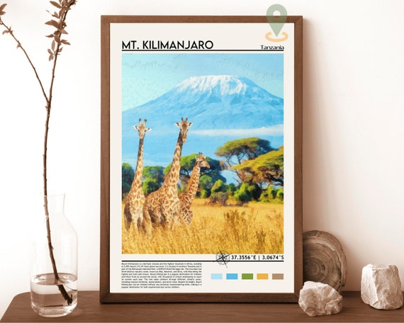 Mount Kilimanjaro Print Mount Kilimanjaro Poster Mount Kilimanjaro Wall Art Mount Kilimanjaro Travel Mount Kilimanjaro Art Tanzania