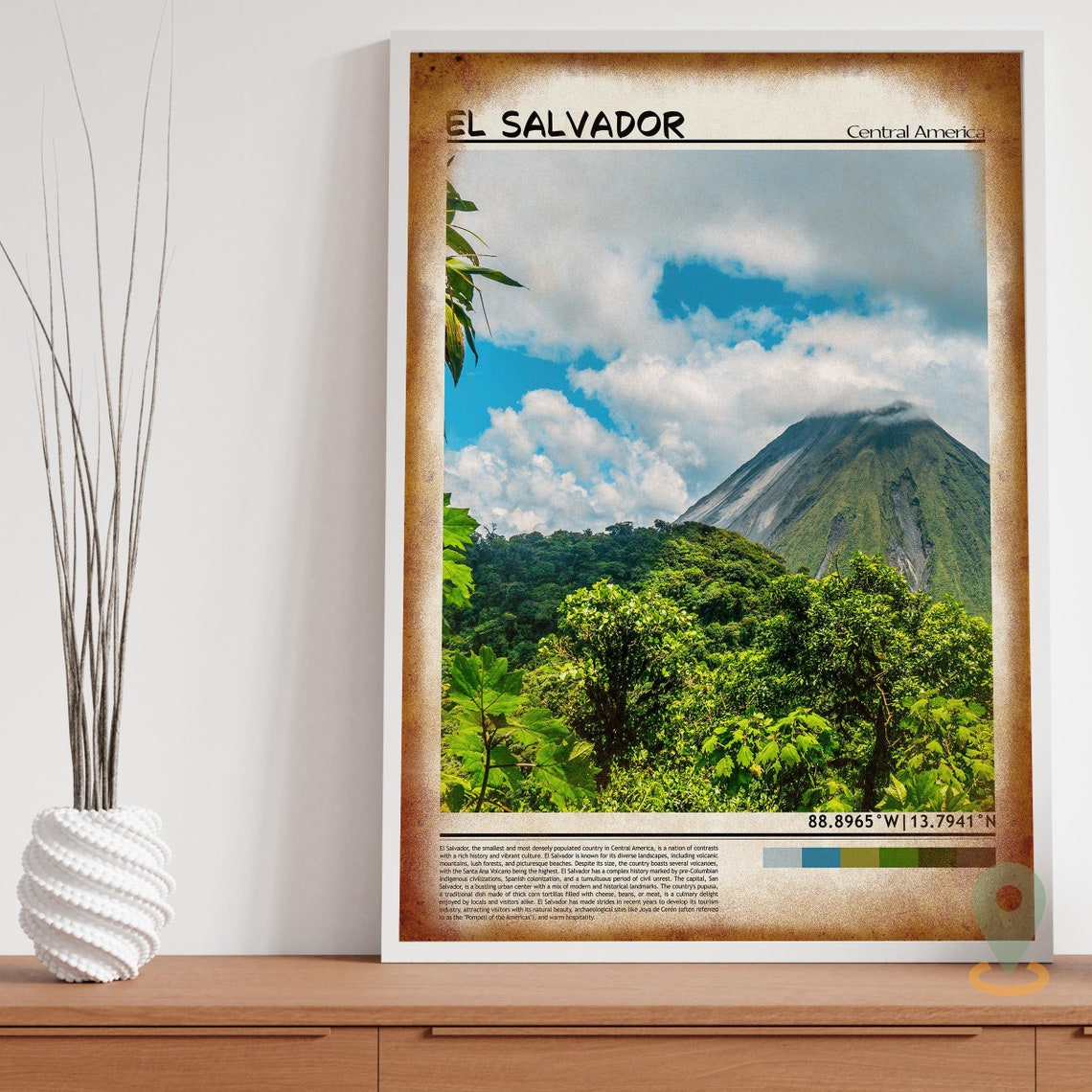 El Salvador Art El Salvador Artwork El Salvador Map El Salvador Photo El Salvador Poster El Salvador Print El Salvador Travel - Image 3