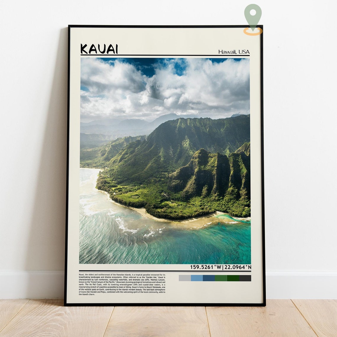 Kauai Art Kauai Artwork Kauai Map Kauai Photo Kauai Poster Kauai Print Kauai Travel Kauai Painting Kauai Wall Art Kauai Hawaii - Image 2