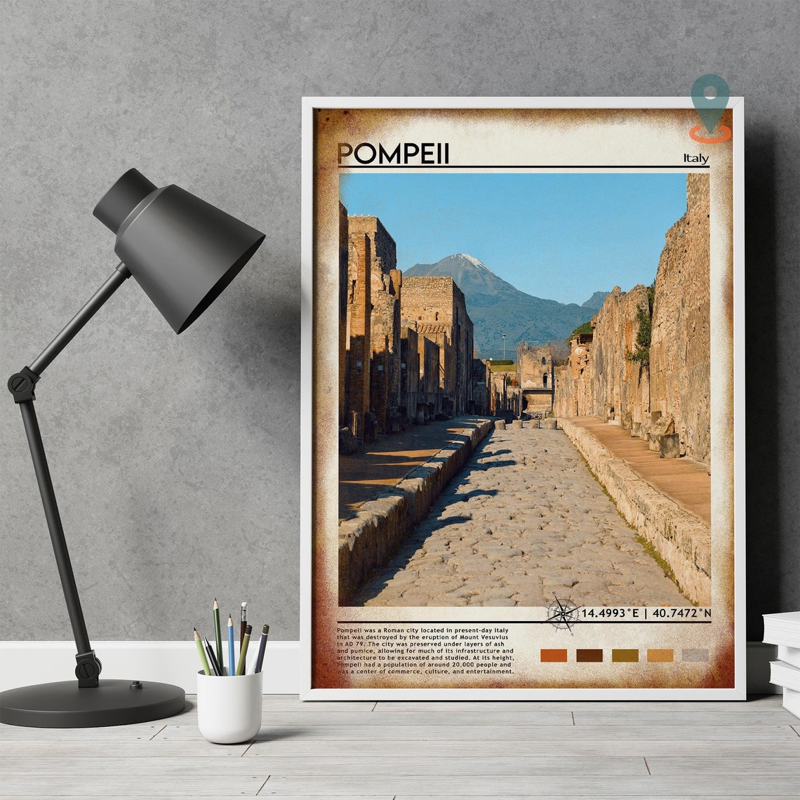 Pompeii Print Vintage Poster Pompeii Art Pompeii Poster Pompeii Photo Pompeii Poster Print Pompeii Painting Italy Poster Travel Gift - Image 5