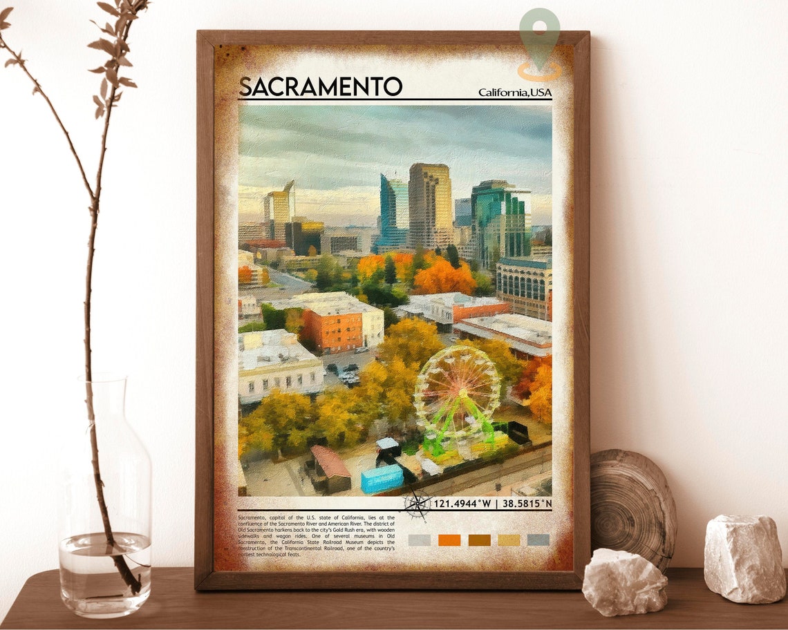 Sacramento Print Sacramento Art Sacramento Poster Sacramento Photo Sacramento Poster Print Sacramento Painting California Travel Print - Image 6