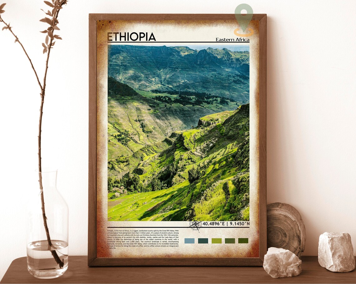 Ethiopia East Africa Mountain Valley Photo Travel Poster Home Decor - Image 6