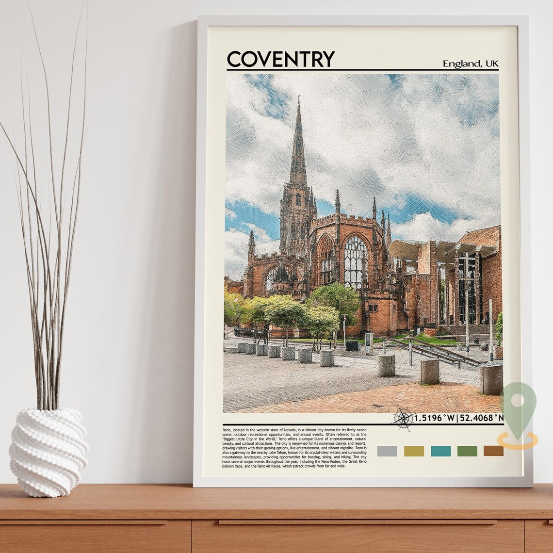 Coventry Cathedral Spire England UK Historic Church Travel Poster - Image 5
