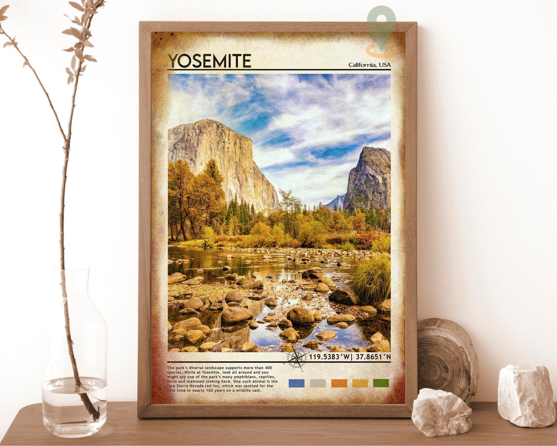 Yosemite California El Capitan Autumn Valley River Scenic Poster - Image 6