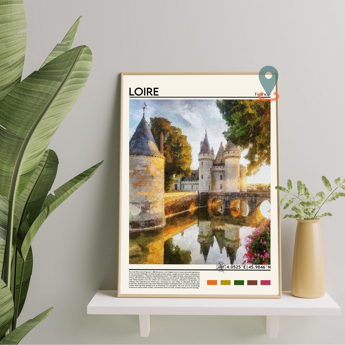 Loire Print Loire Wall Art Loire Poster Loire Photo Loire Poster Print Loire Wall Dcor Loire Vintage Style Travel Print Wall Art - Image 3