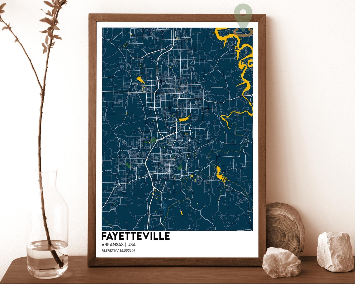 Fayetteville Map Fayetteville Map Print Fayetteville Personalized Map Fayetteville Wall Art Fayetteville City Map Fayetteville Arkansas - Image 5