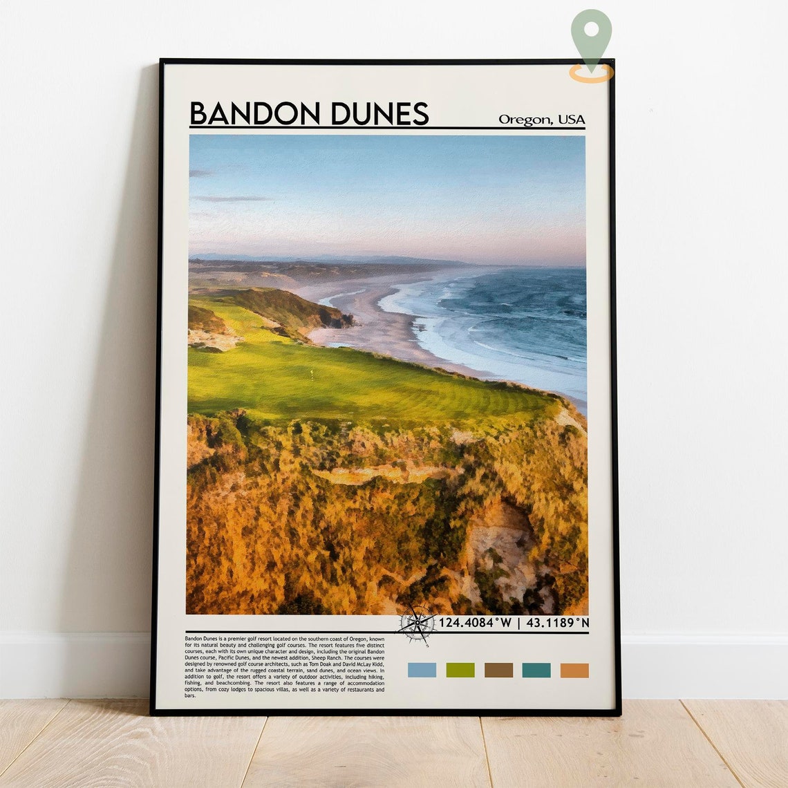 Bandon Dunes Golf Resort Oregon Dramatic Cliffs Ocean Poster - Image 2