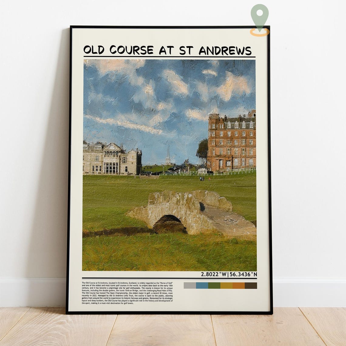 Old Course St Andrews Swilcan Bridge Scotland Golf Poster Art - Image 4