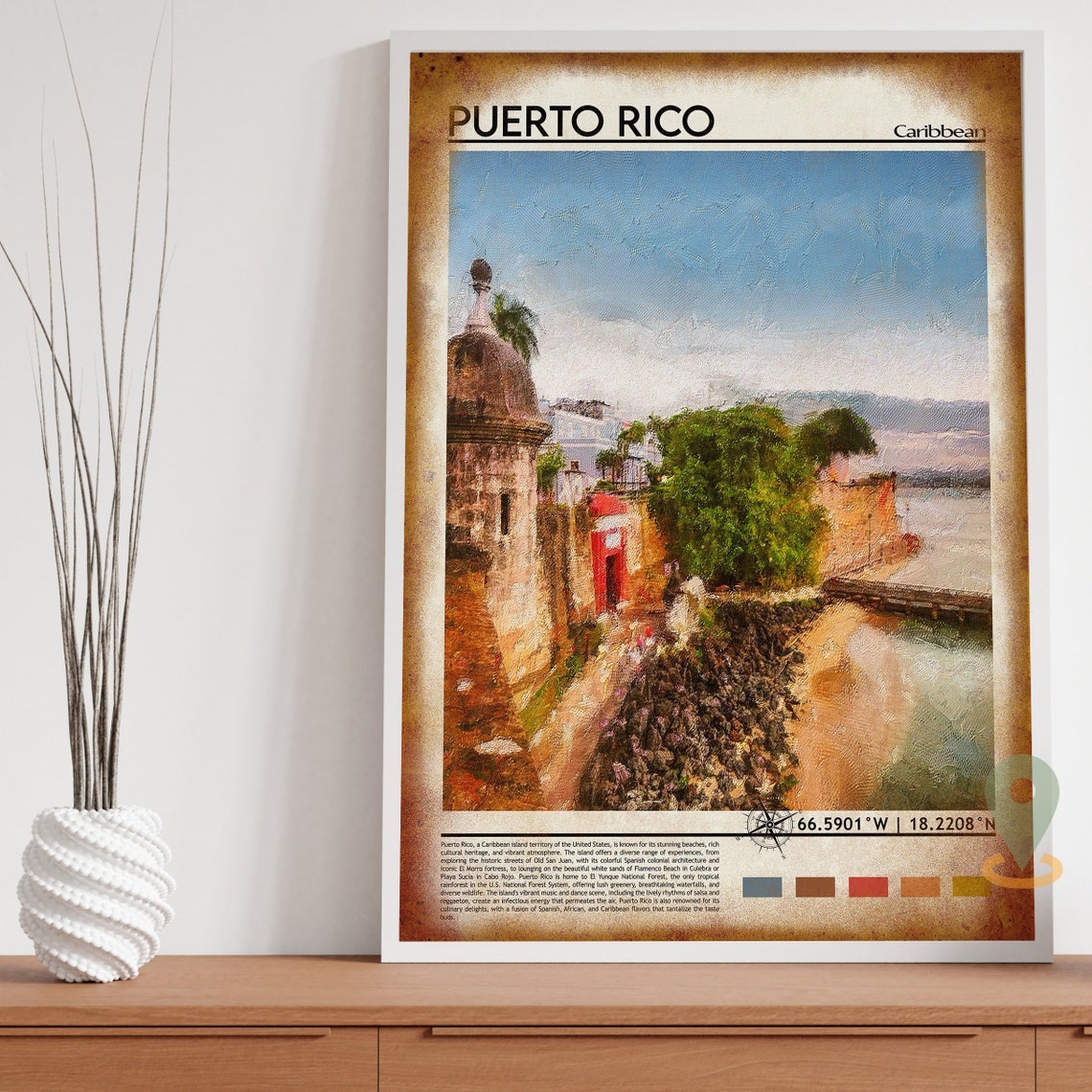 Puerto Rico Travel Poster Puerto Rico Print Puerto Rico Wall Art Puerto Rico Vintage Poster Puerto Rico Photo San Juan Wall Decor - Image 4