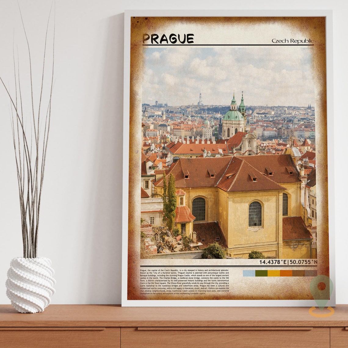 Prague Czech Republic Old Town Red Rooftops Baroque Spires Poster - Image 3