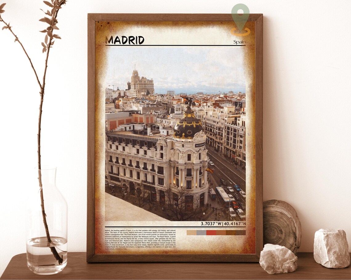 Madrid Spain Metropolis Building Ornate Dome Street Photo Poster - Image 6