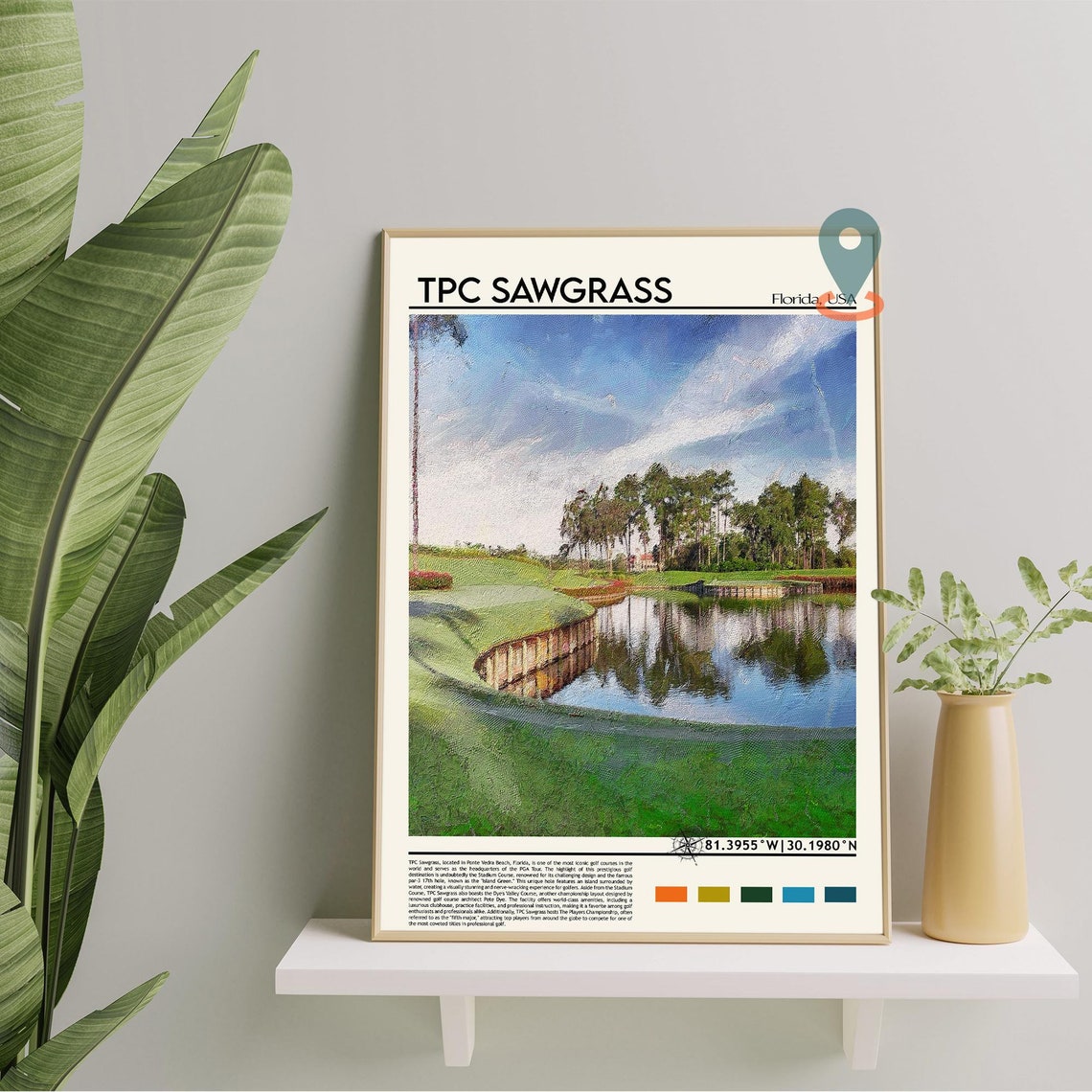 TPC Sawgrass Florida Island Green Golf Course PGA Sports Poster - Image 3