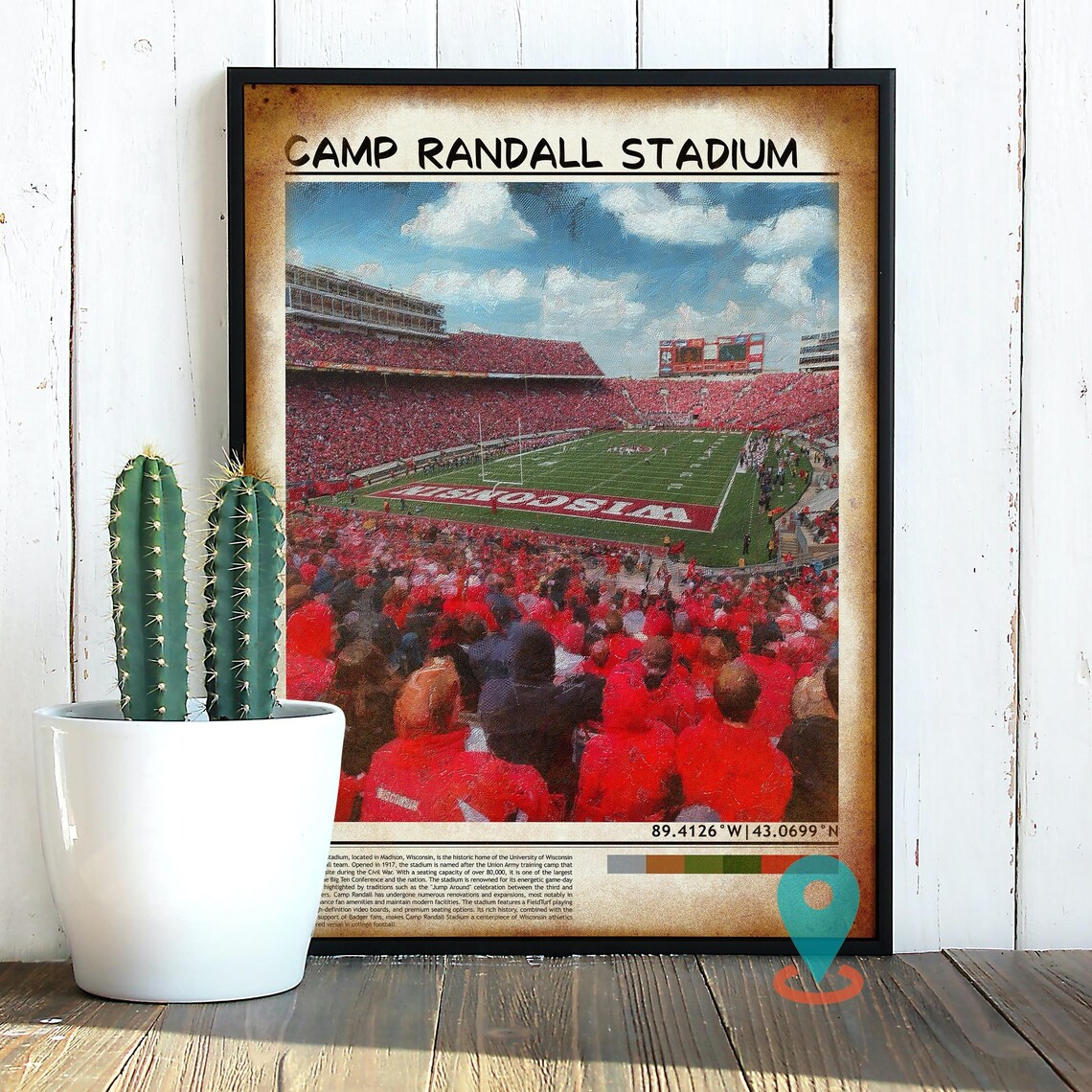 Camp Randall Stadium Wisconsin Badgers Game Day Crowd Art Poster - Image 2