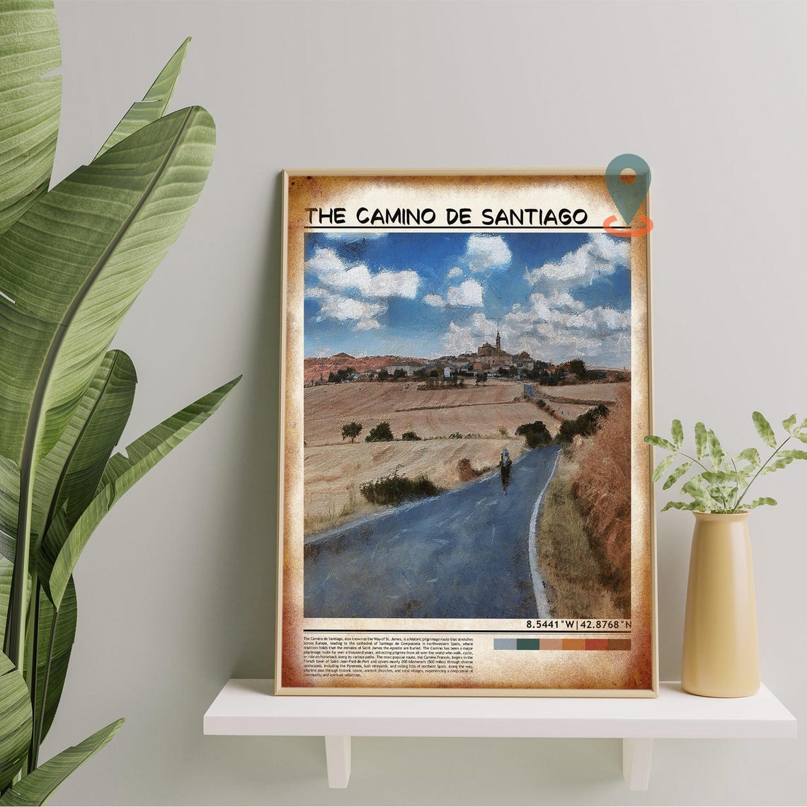 Camino de Santiago Spain Pilgrimage Road Walking Travel Poster - Image 5