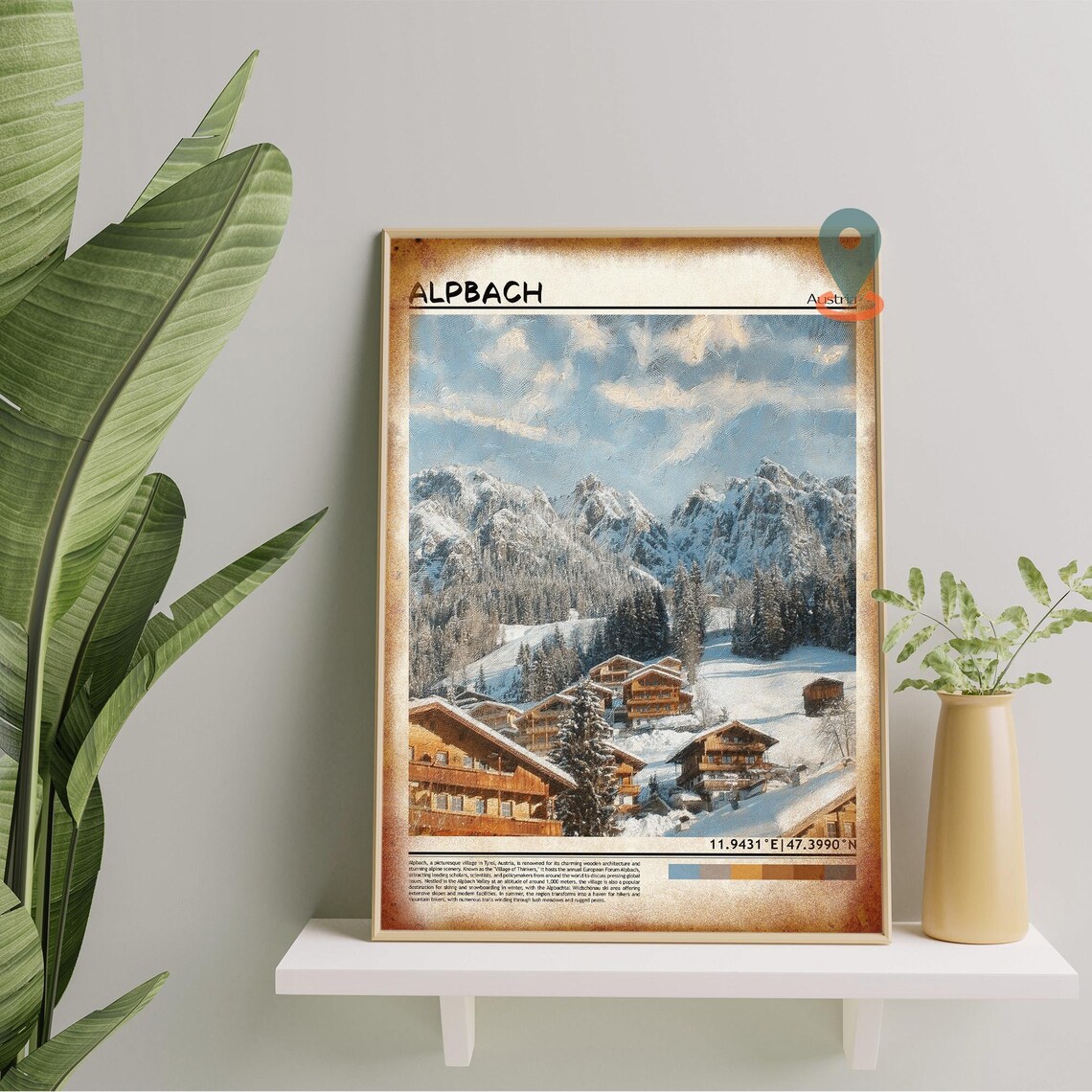 Alpbach Art Alpbach Artwork Alpbach Map Alpbach Photo Alpbach Poster Alpbach Print Alpbach Travel Alpbach Painting Alpbach Austria - Image 5