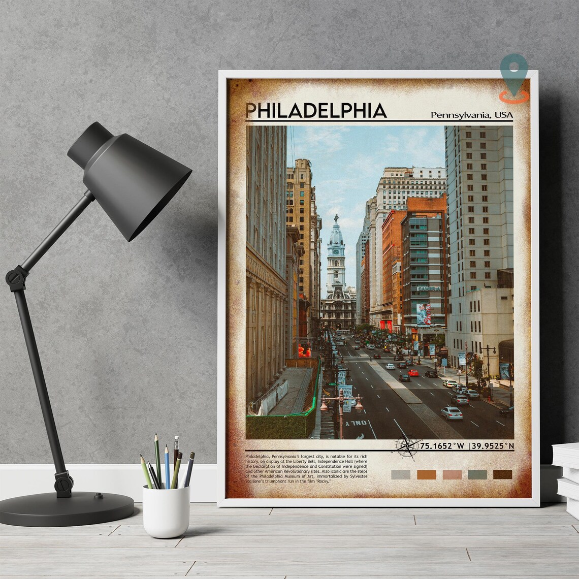 Philadelphia Pennsylvania City Hall Broad Street Photo Travel Poster - Image 4