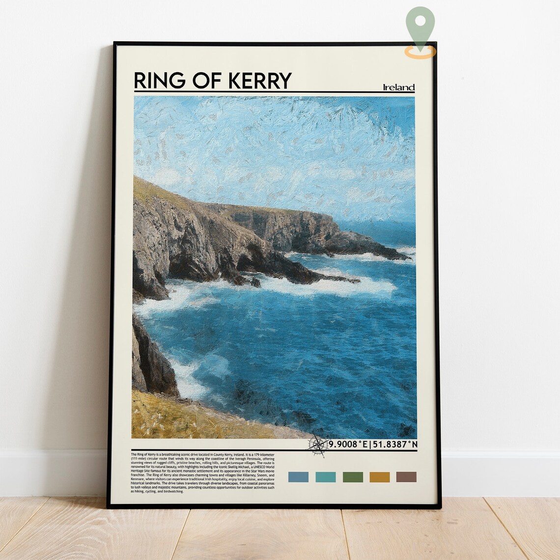 Ring of Kerry Ireland Dramatic Atlantic Coastal Cliffs Poster - Image 2