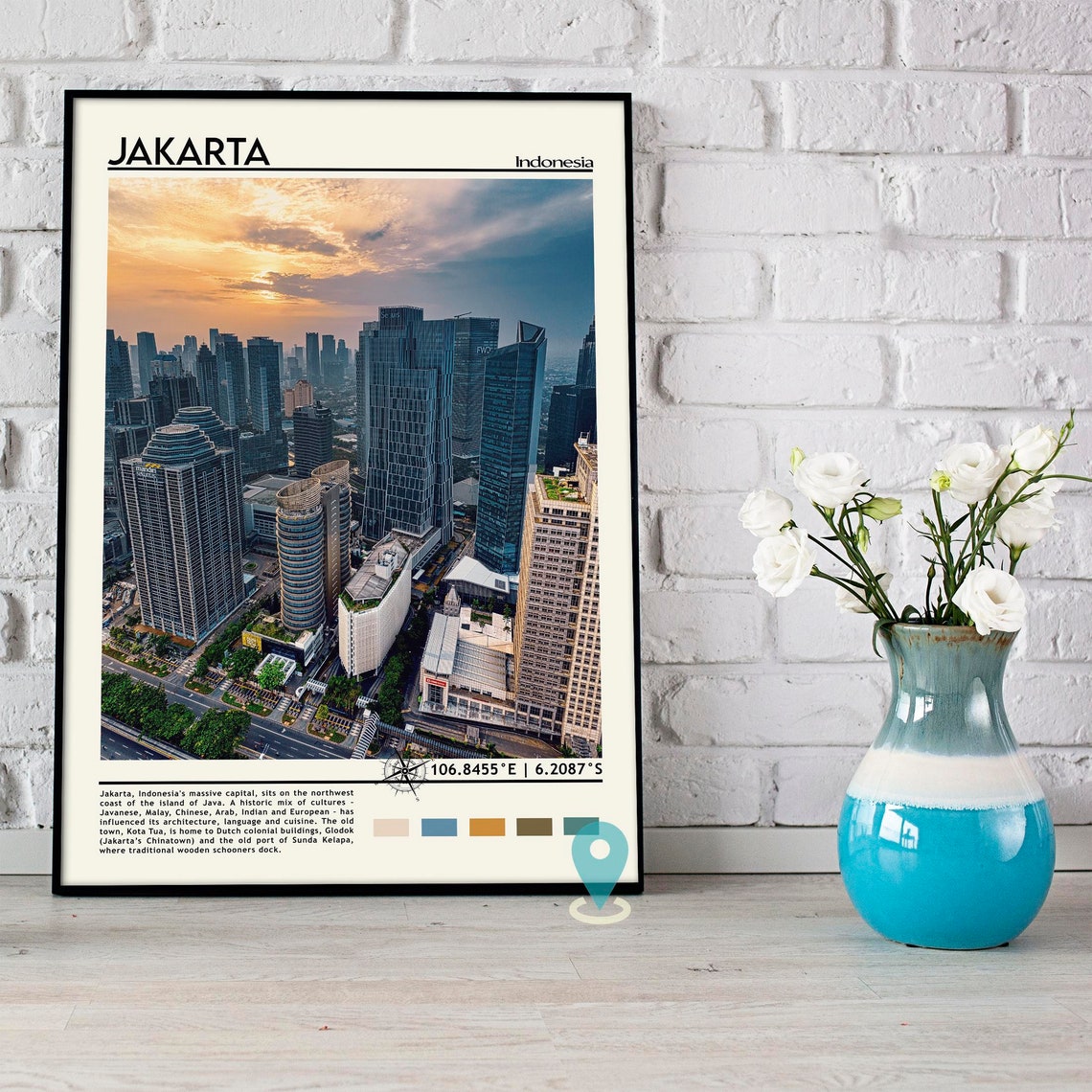 Jakarta Print Jakarta Art Jakarta Poster Jakarta Photo Jakarta Poster Print Jakarta Painting Indonesia Travel Poster Vintage Poster - Image 2