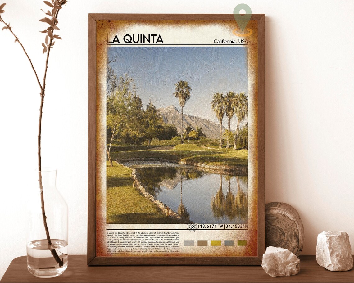La Quinta California Desert Palm Oasis Golf Resort Travel Poster - Image 6