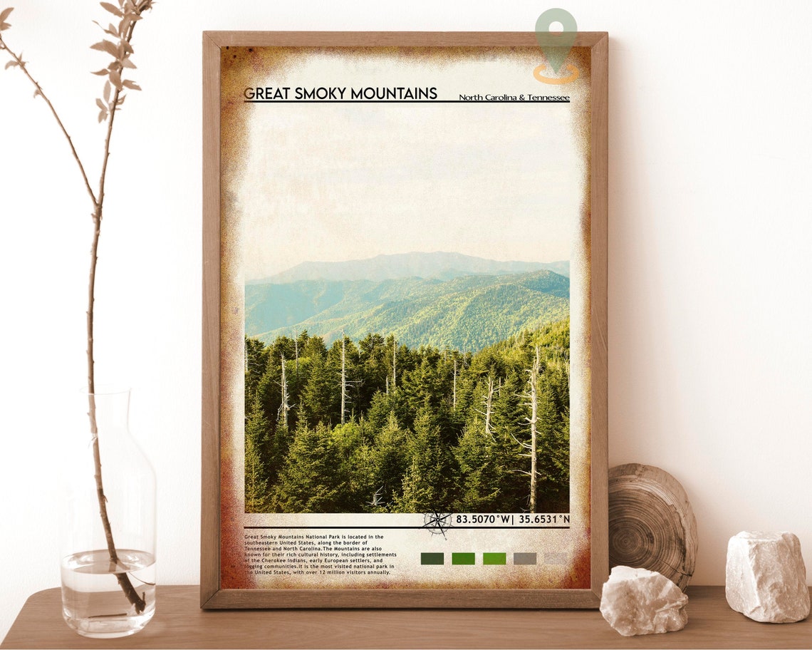 Great Smoky Mountains National Park Misty Forest Coordinate Poster - Image 6