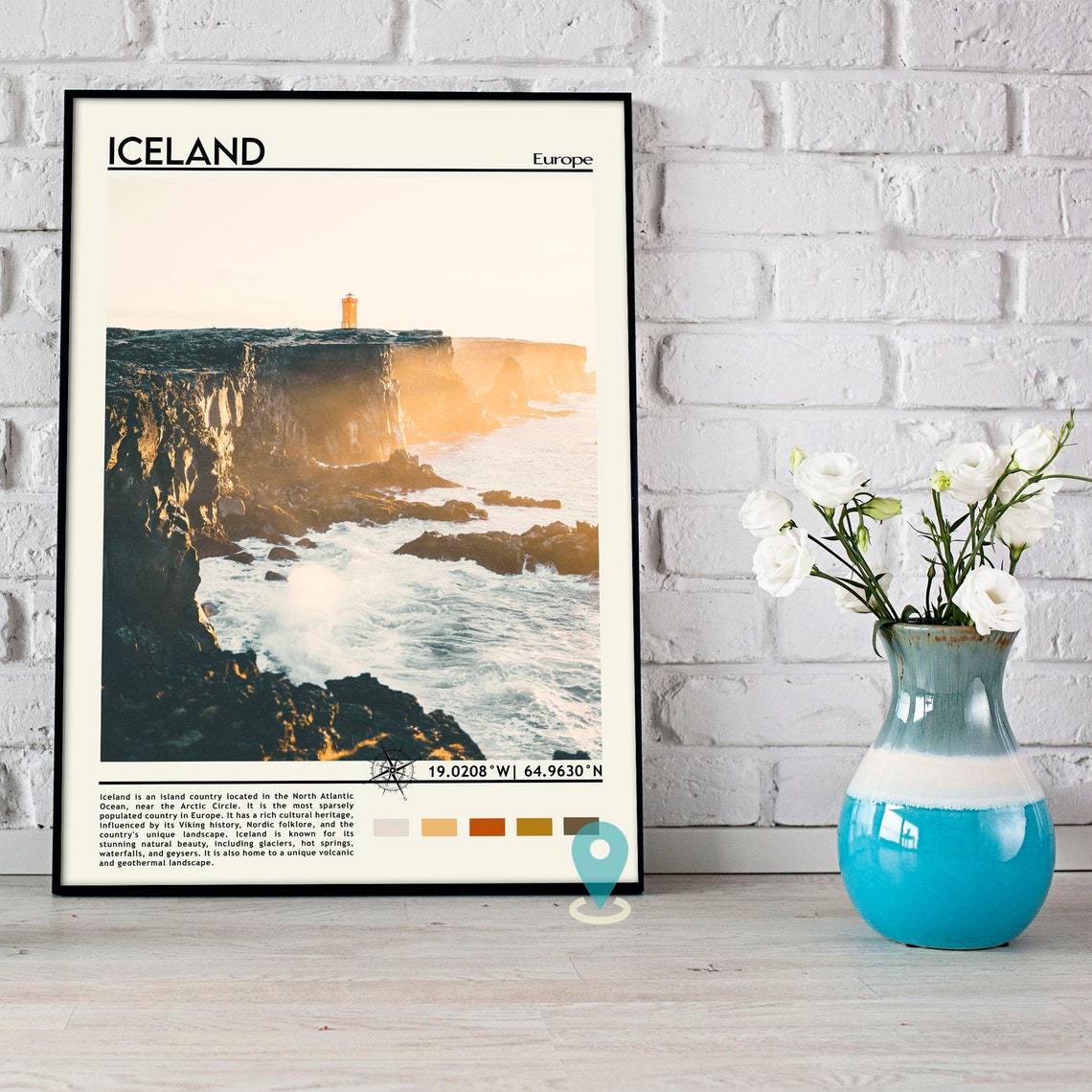 Iceland Print Vintage Iceland Poster Iceland Art Iceland Poster Iceland Photo Iceland Poster Print Reykjavk Poster Travel Gift - Image 3