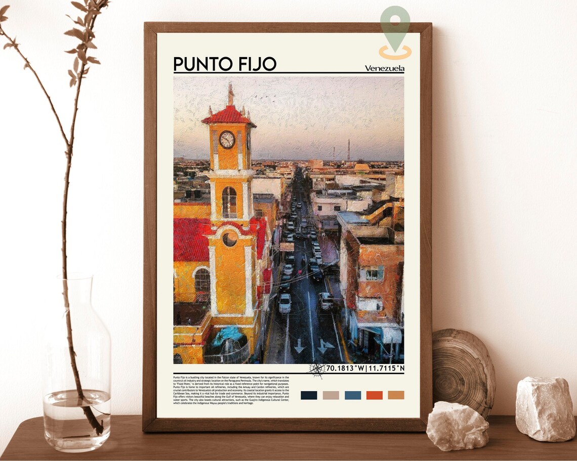 Punto Fijo Venezuela Clock Tower Colonial Cityscape Photo Poster
