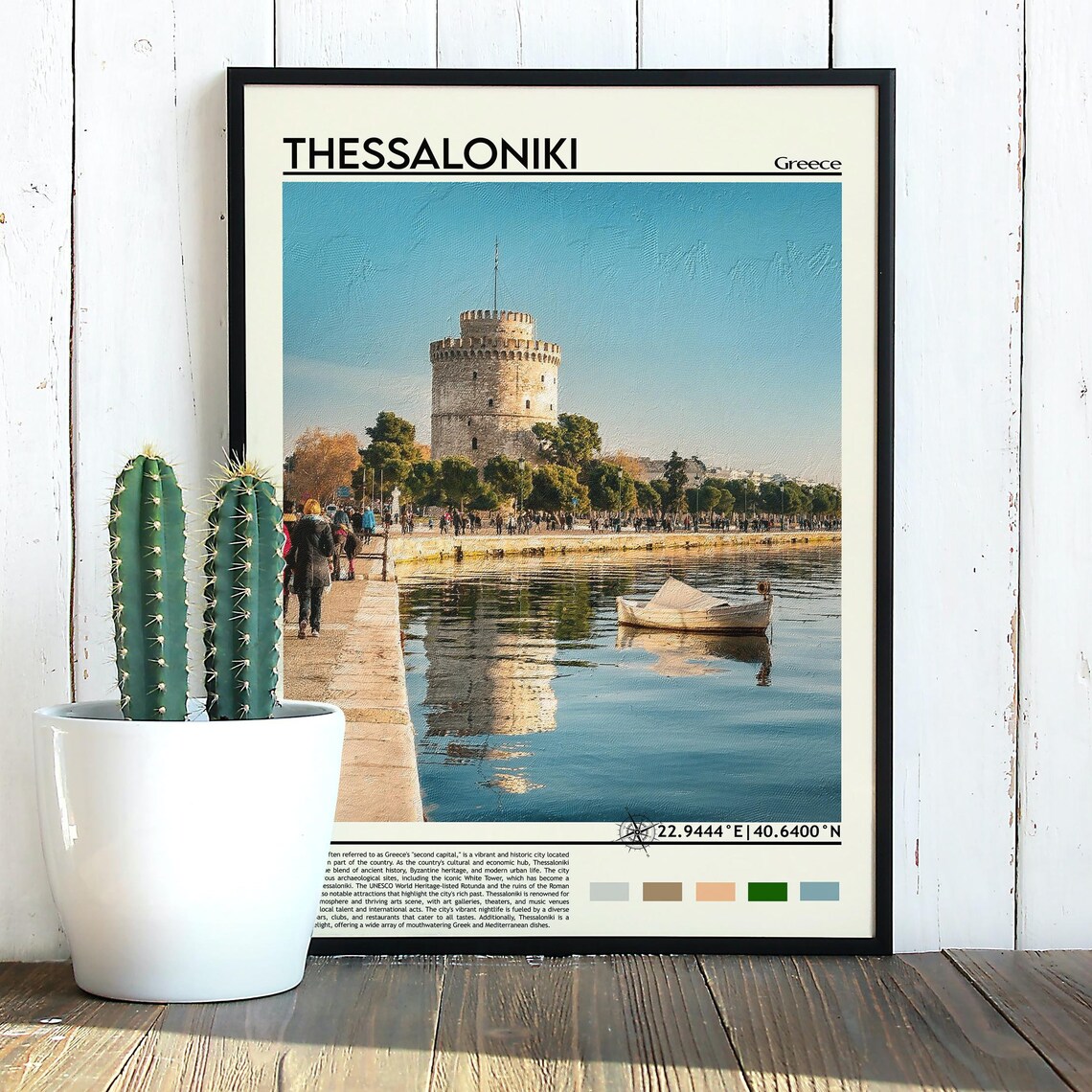 Thessaloniki Greece White Tower Waterfront Promenade Travel Poster - Image 5
