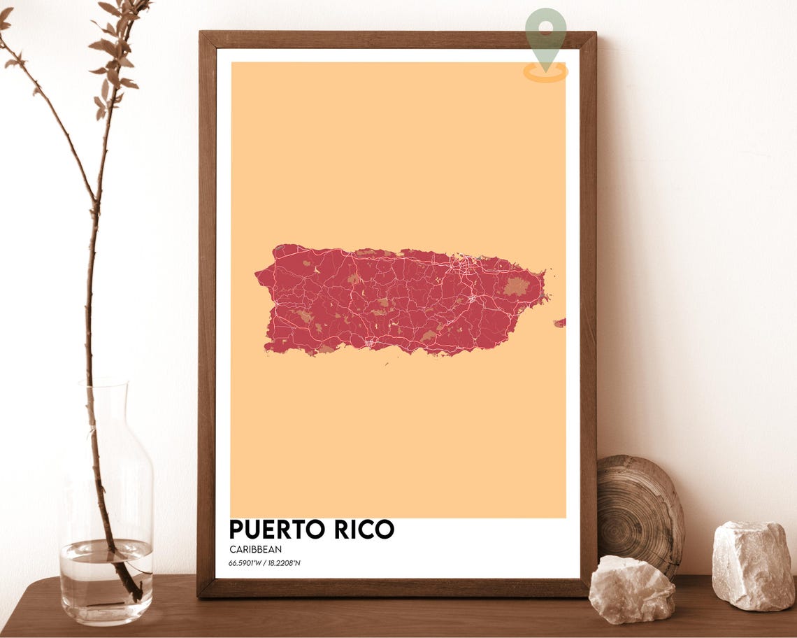 Puerto Rico Map Puerto Rico Map Print Puerto Rico Wall Art Puerto Rico Travel Puerto Rico Poster Puerto Rico Photo Puerto Rico Island - Image 4