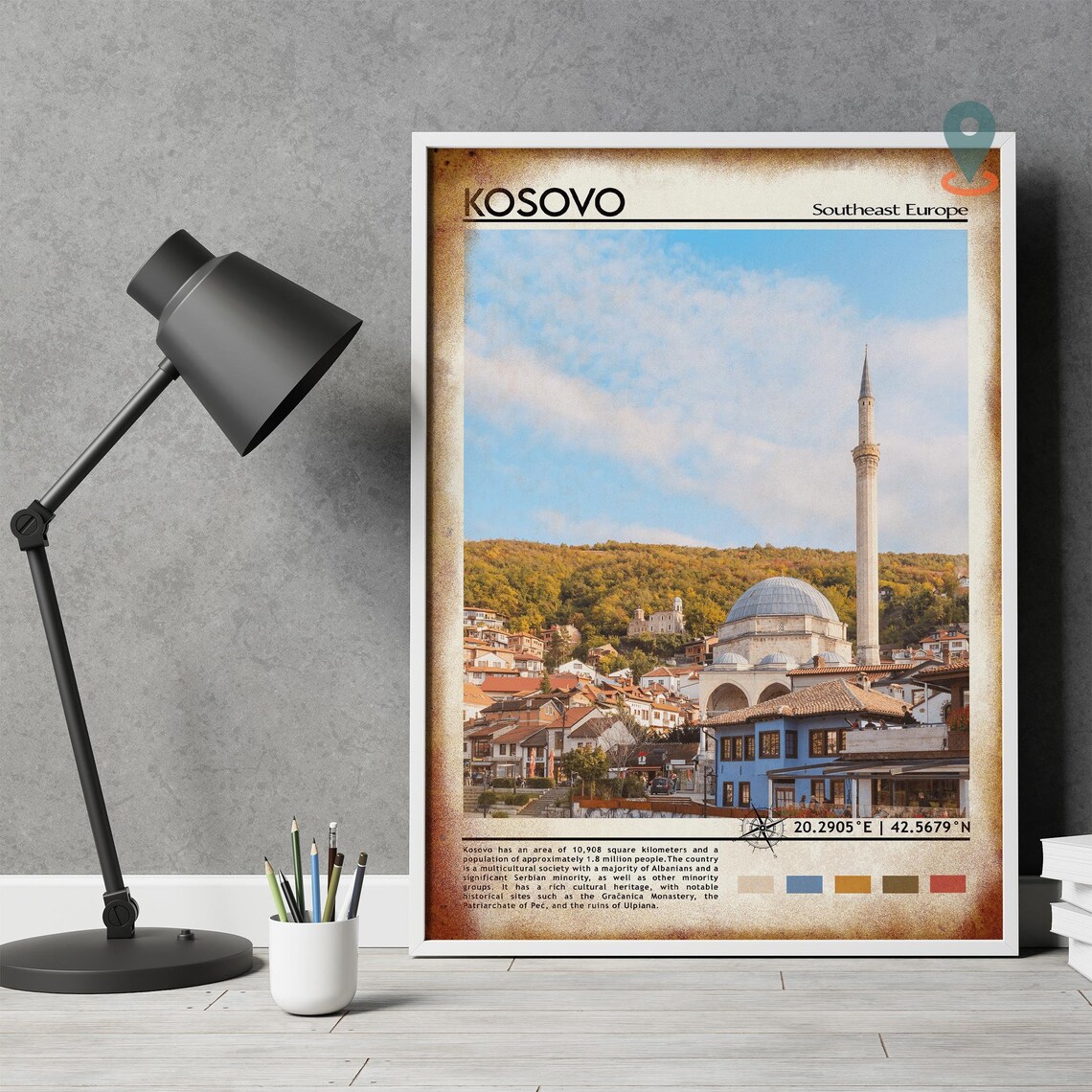 Kosovo Southeast Europe Historic Old Mosque Minaret Dome Poster - Image 4