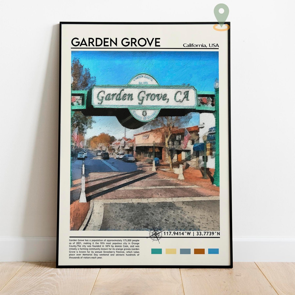 Garden Grove Print Garden Grove Poster Garden Grove Wall Art Garden Grove Travel Garden Grove Art Print Garden Grove California Print - Image 5
