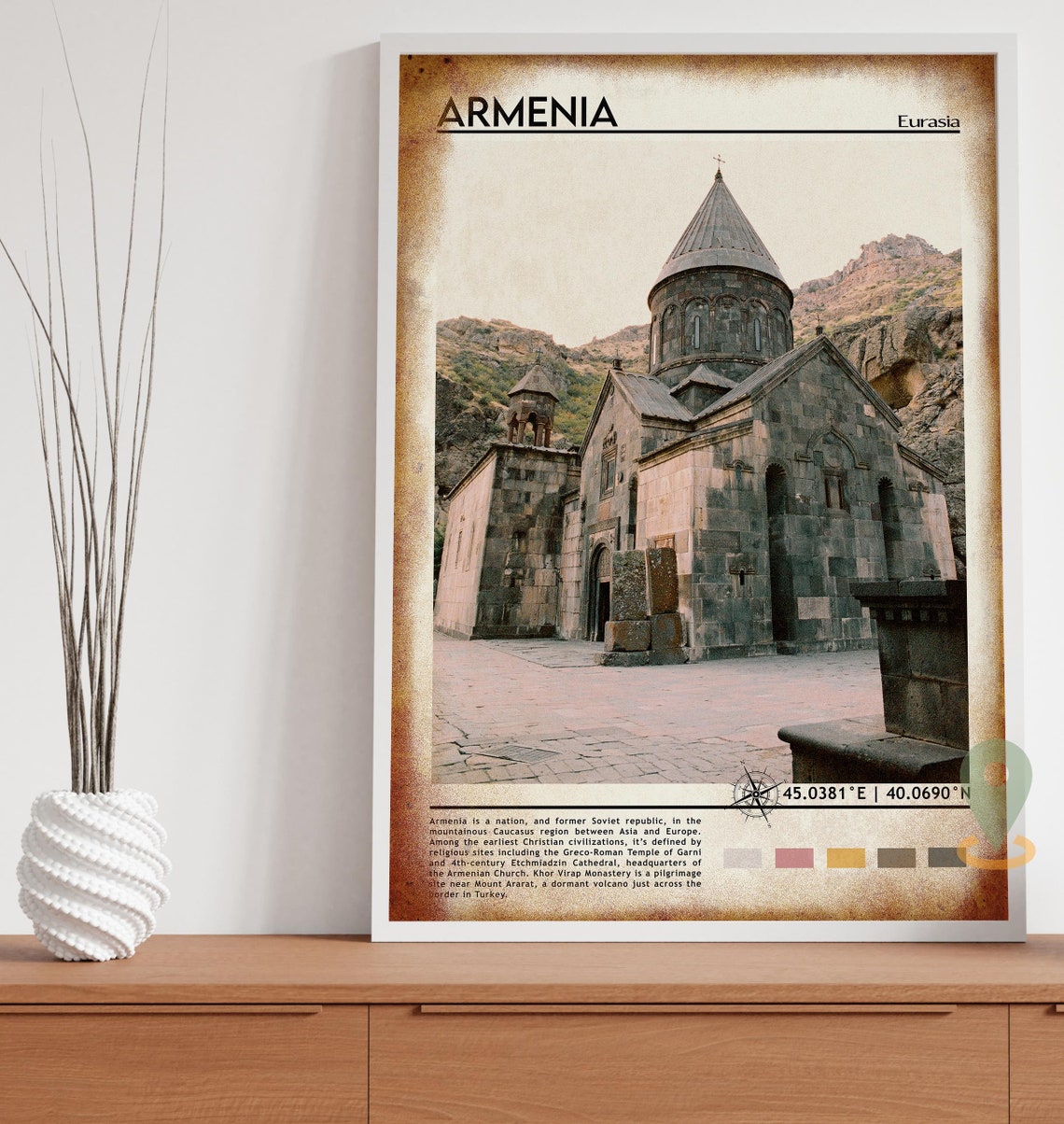 Armenia Print Armenia Art Armenia Poster Armenia Photo Armenia Poster Print Armenia Painting Yerevan Travel Poster Vintage Poster - Image 4