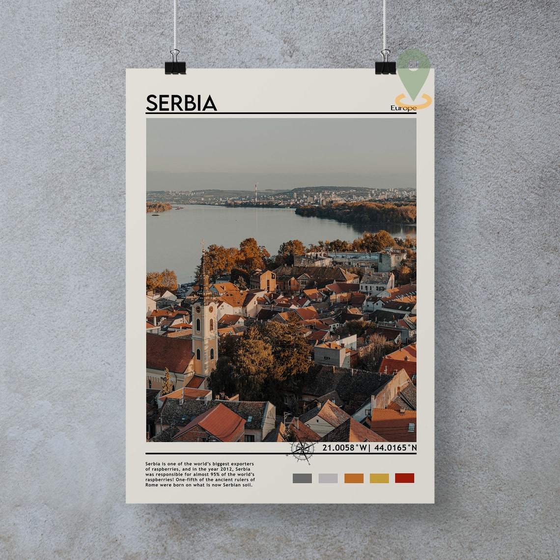 Serbia Print Vintage Poster Serbia Wall Art Serbia Poster Serbia Photo Serbia Poster Print Serbia Wall Decor Serbia Europe - Image 3
