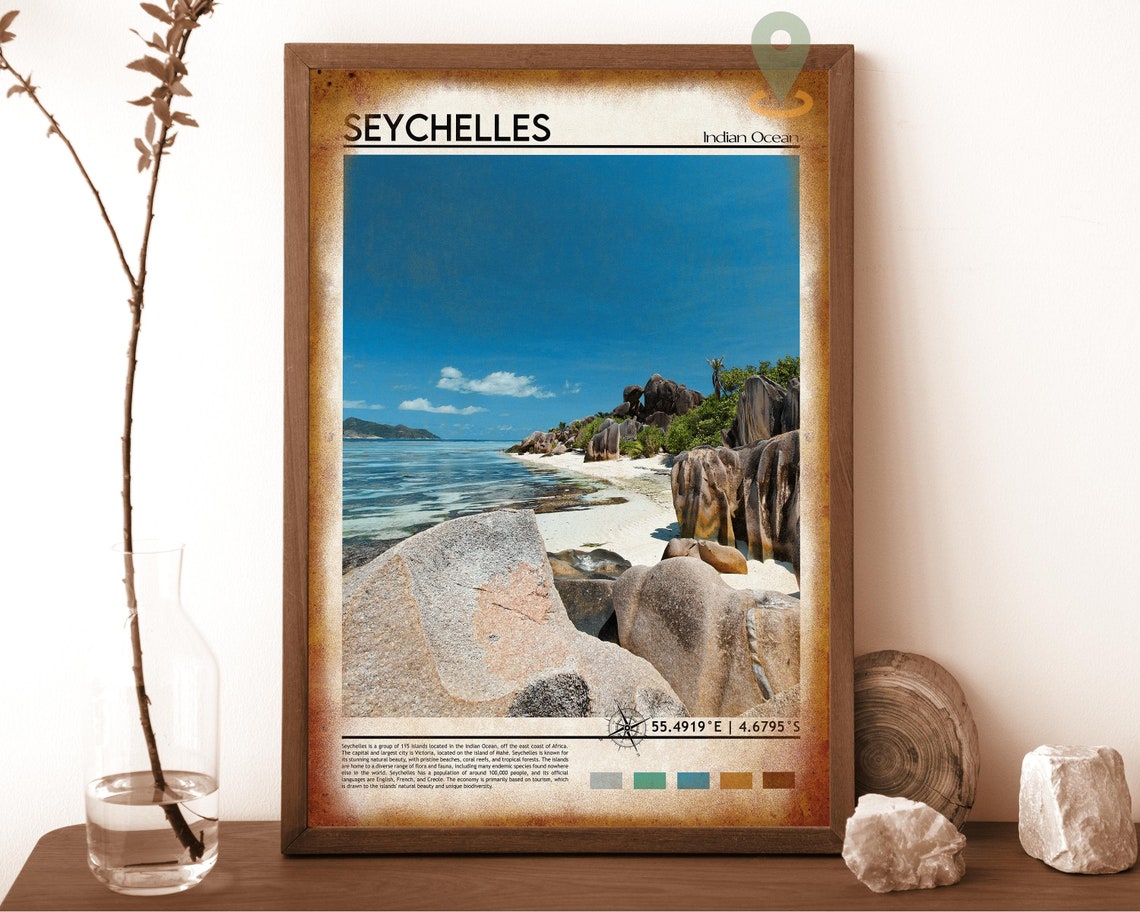 Seychelles Indian Ocean Granite Boulder Tropical Beach Poster - Image 6