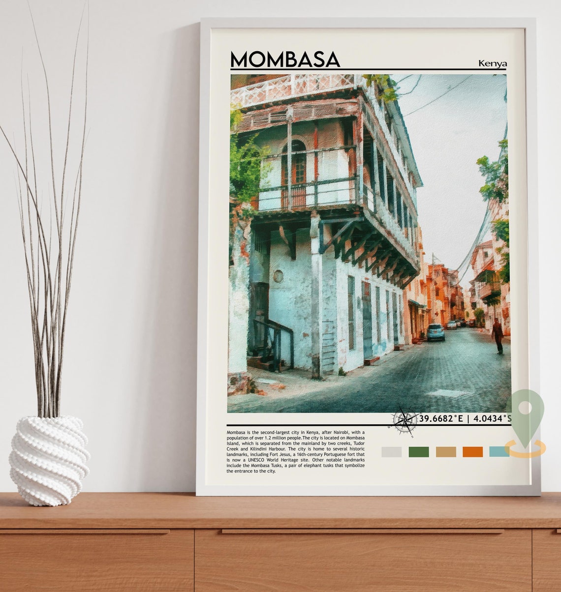Mombasa Print Mombasa Poster Mombasa Wall Art Mombasa Travel Mombasa Art Print Mombasa City Artwork Mombasa Photo Mombasa Kenya Print - Image 5