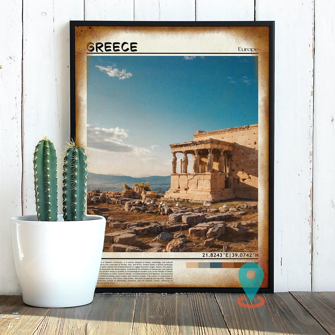 Greece Athens Acropolis Erechtheion Ancient Ruins Travel Poster - Image 5