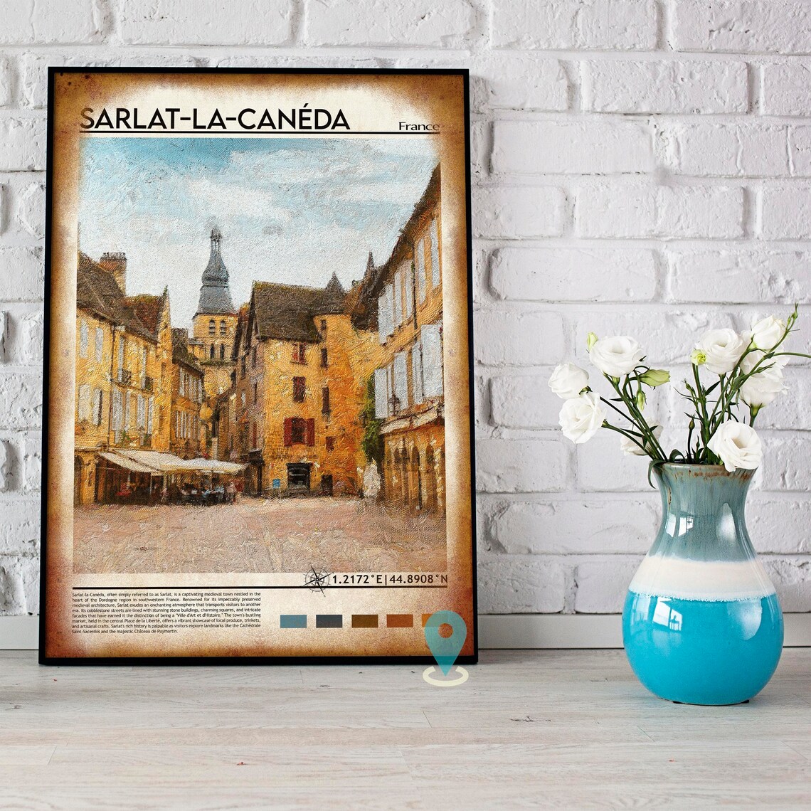 Sarlat-la-Caneda France Charming Medieval Old Town Photo Art Poster - Image 4