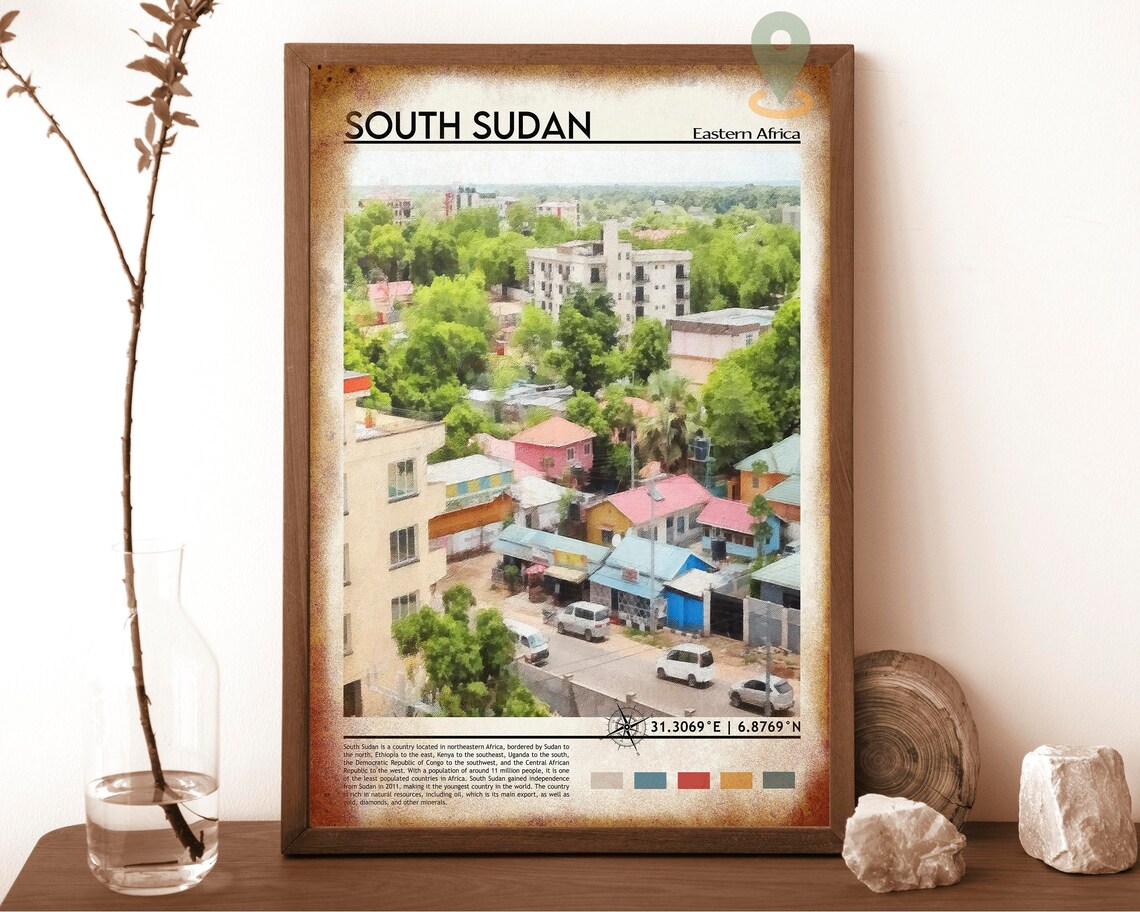 South Sudan Print South Sudan Poster South Sudan Wall Art South Sudan Travel South Sudan Art Print South Sudan Artwork Juba Poster - Image 6