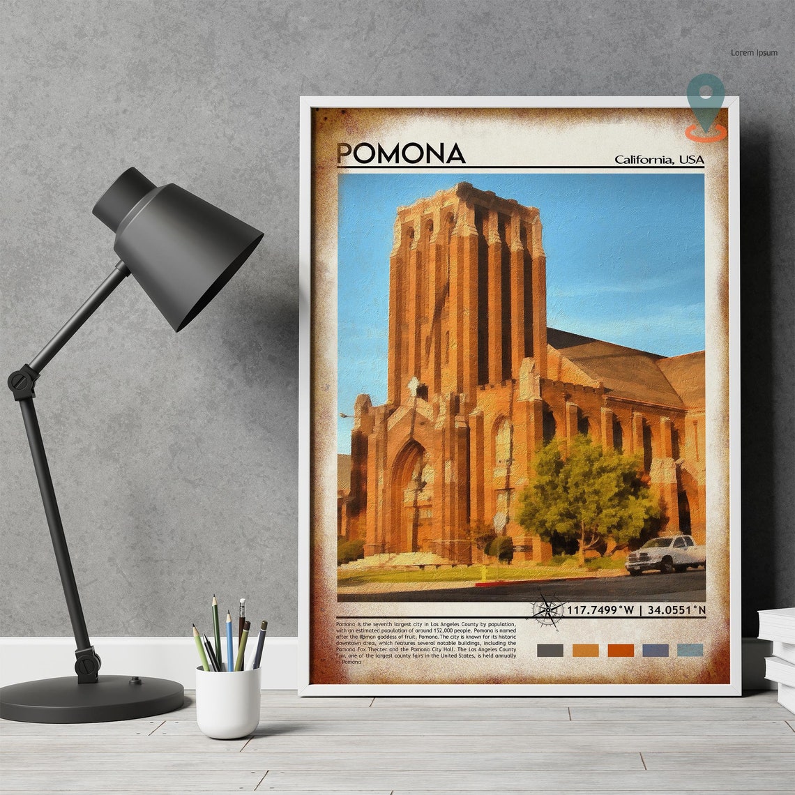 Pomona Print Pomona Poster Pomona Wall Art Pomona Travel Pomona Art Print Pomona City Artwork Pomona Photo Pomona California Print - Image 4