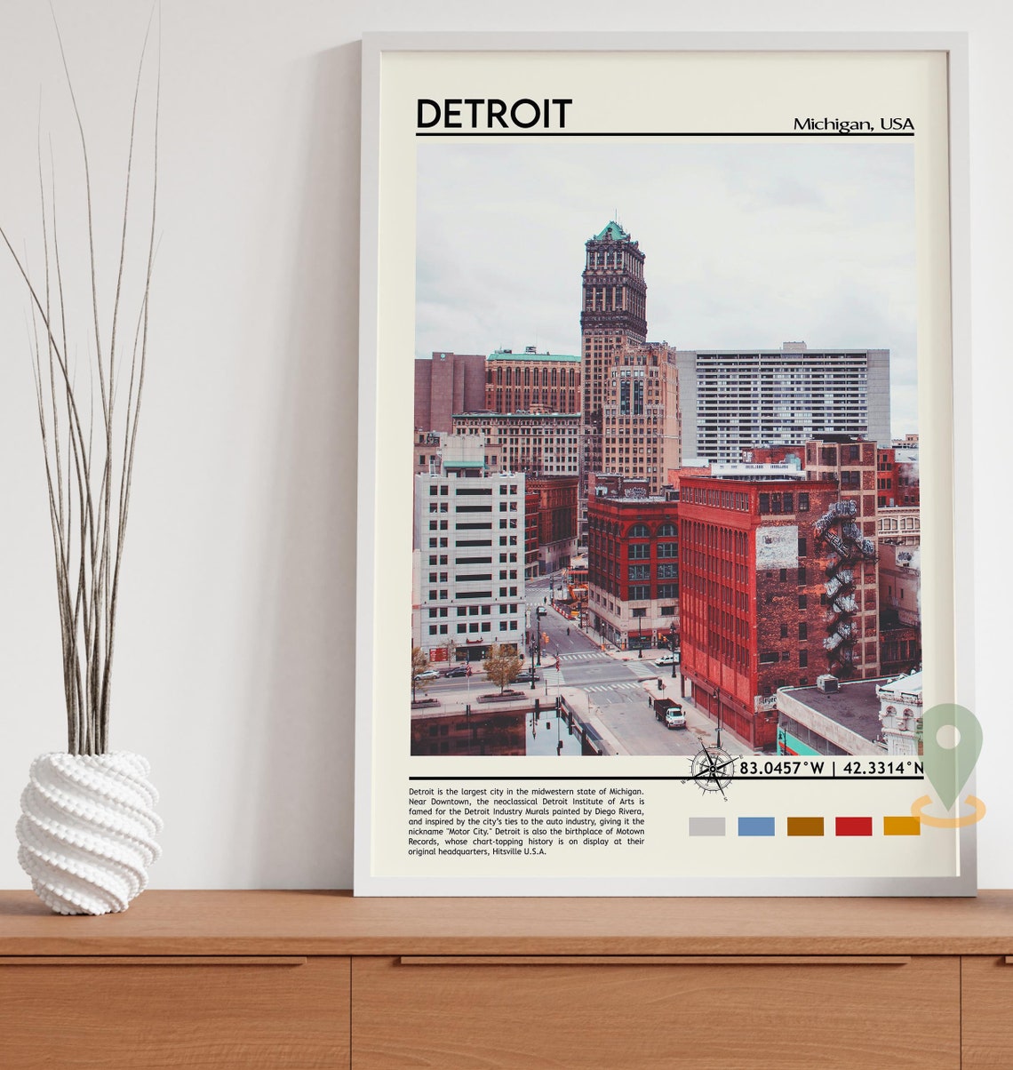 Detroit Print Detroit Poster Detroit Wall Art Detroit Travel Detroit Art Print Detroit Artwork Detroit Photo Detroit Michigan Print - Image 3