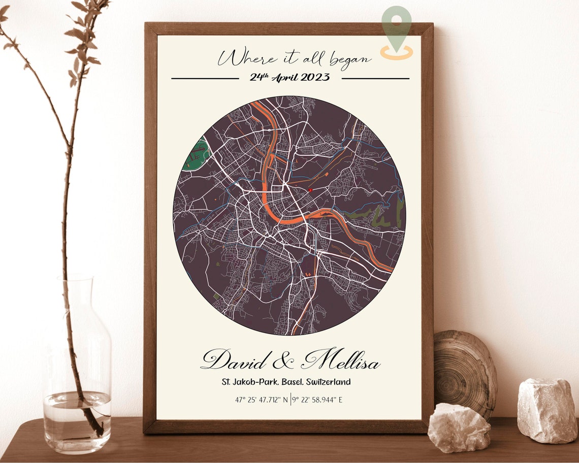 Personalized Round City Map Art Where It All Began Gift Poster - Image 5