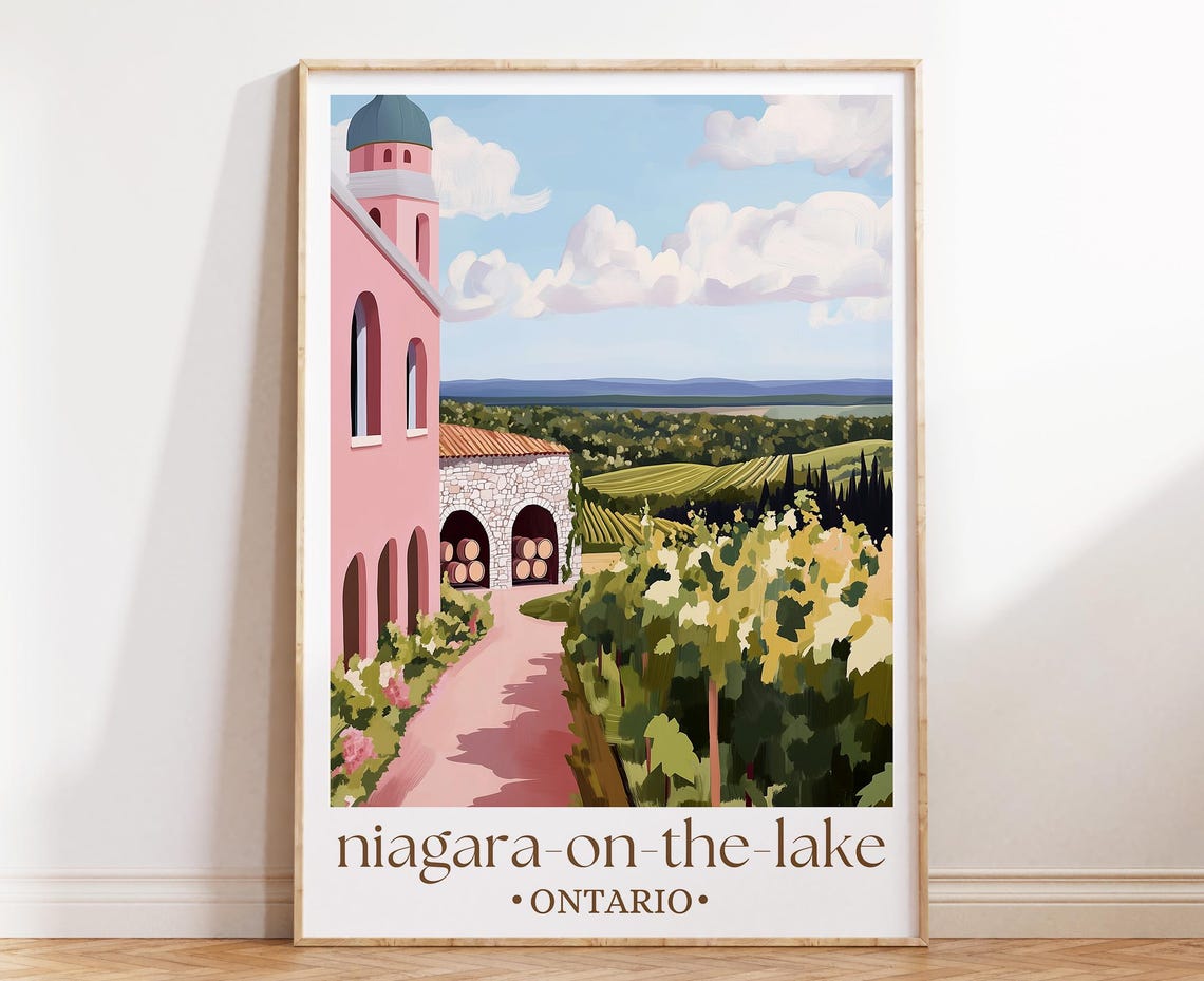 Niagara On The Lake Ontario Travel Poster Canadian Village Art Historic Town Print Ontario Travel Decor Vacation Gift