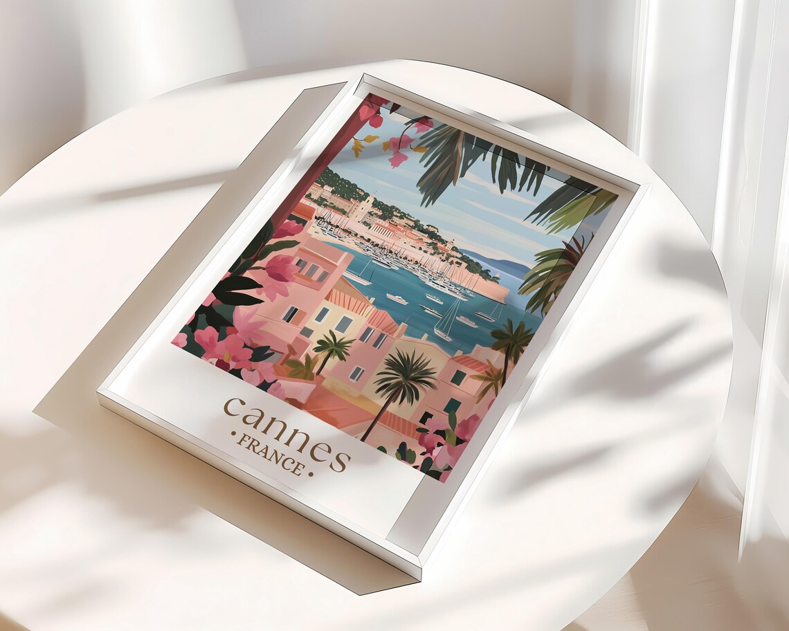 Cannes Travel Poster, France City Wall Art Print - Image 2