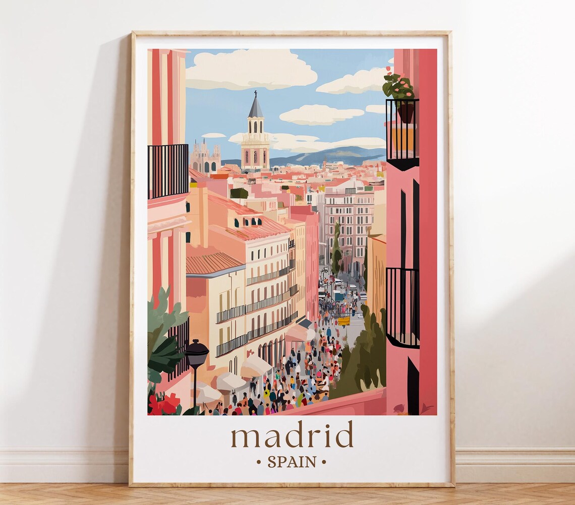 Madrid Spain Travel Poster, European City Decor