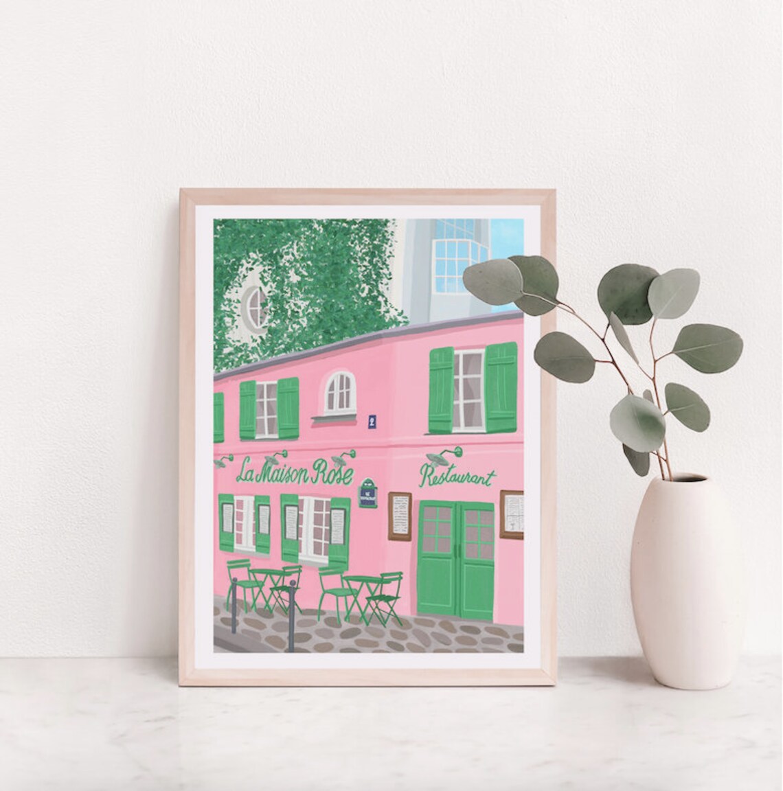 Pink Cafe in Montmartre, Paris, France Art Print - Image 2