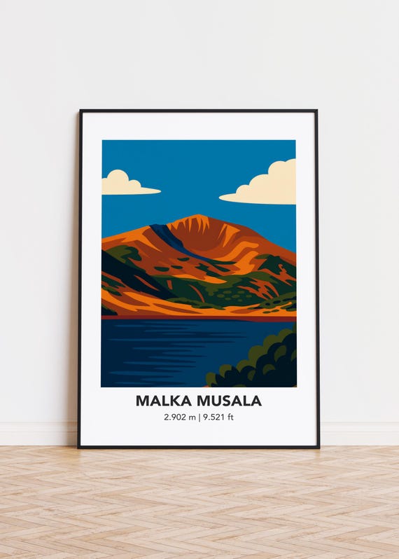 Malka Musala Mountain Print Modern Minimalist Art Poster