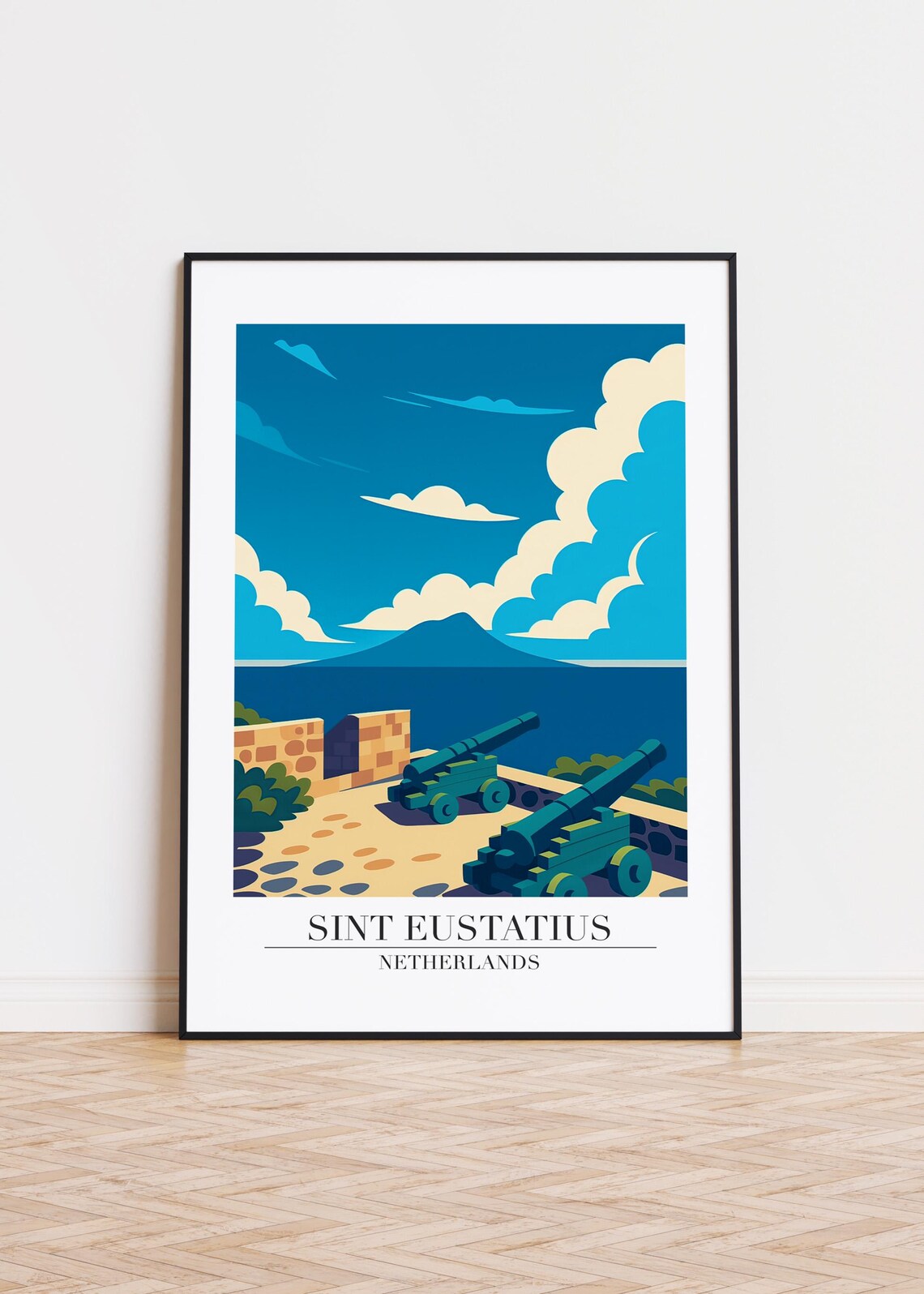 Sint Eustatius Modern Illustration Art Print