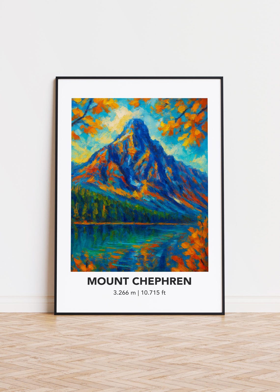Mount Chephren Poster Modern Mountain Art Print